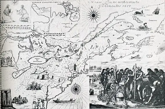 Die Missionierung der Indianer Kanadas: Lagekarte der Einsatzgebiete in Neufrankreich